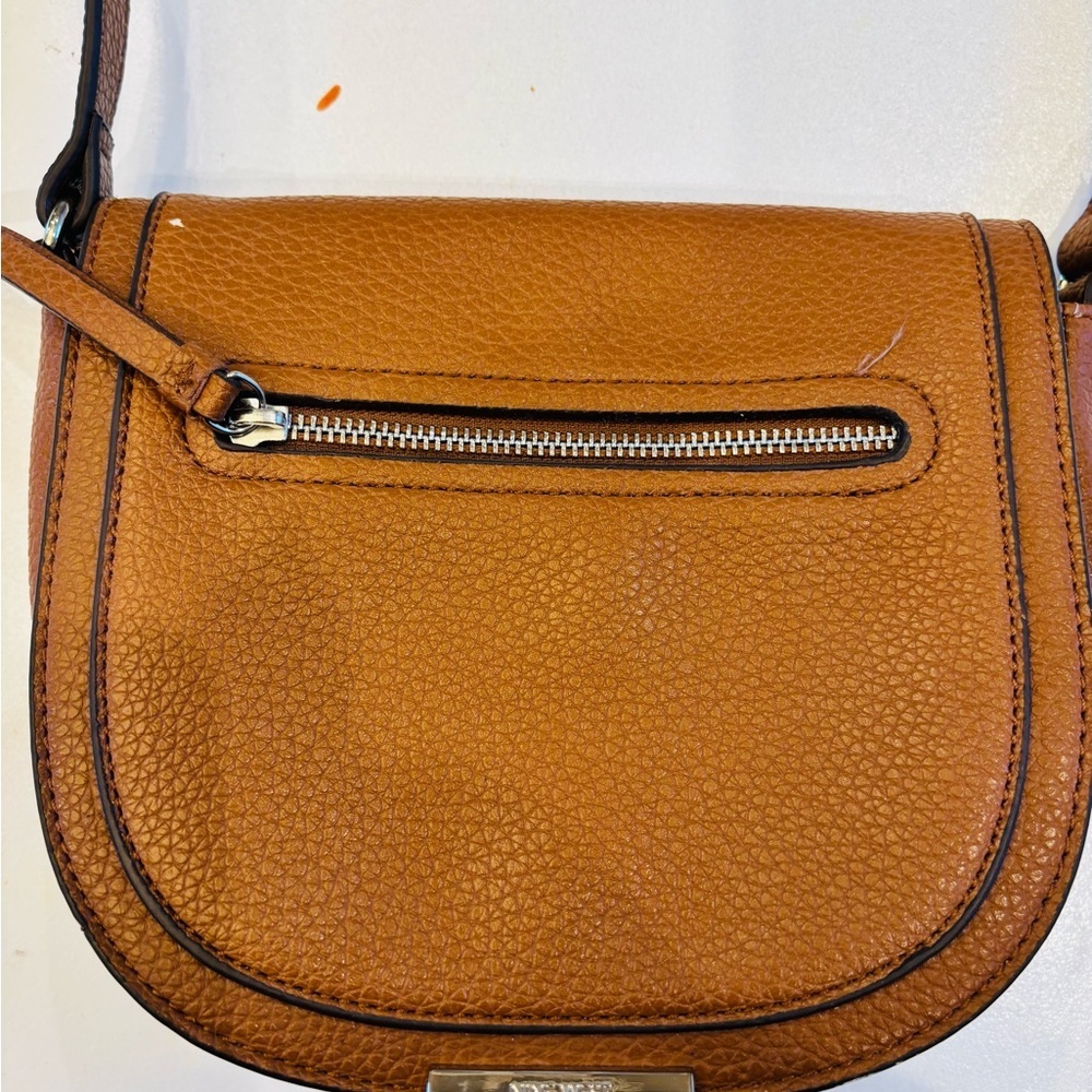 Nine West light brown Crossbody Bag faux pebble leather satchel bag - Picture 3 of 10